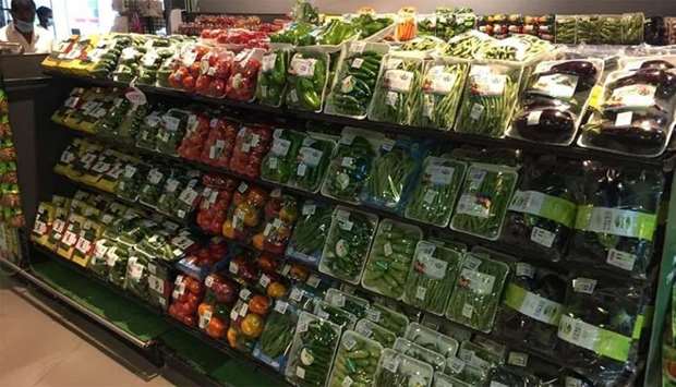 Local vegetables at a retail outlet in Doha.rnrn