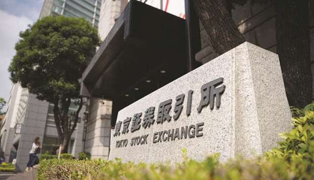 The Tokyo Stock Exchange building. The Nikkei 225 closed up 2.6% to 20,179.09 points yesterday.