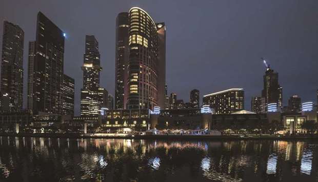 Crown Resorts entertainment complex at night in Melbourne. A bidding war erupted for Crown with rival operator Star Entertainment Group proposing an all-stock merger and Blackstone Group sweetening its cash takeover bid.