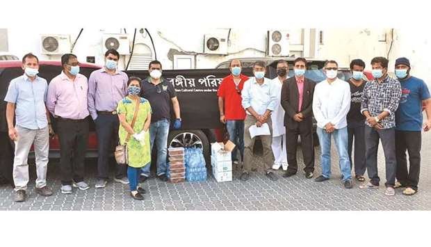 Around 190 food packets along with hand sanitisers were distributed. BPQ president Biswajit Banerji and ICBF president Ziad Usman along with other committee members participate in the event.
