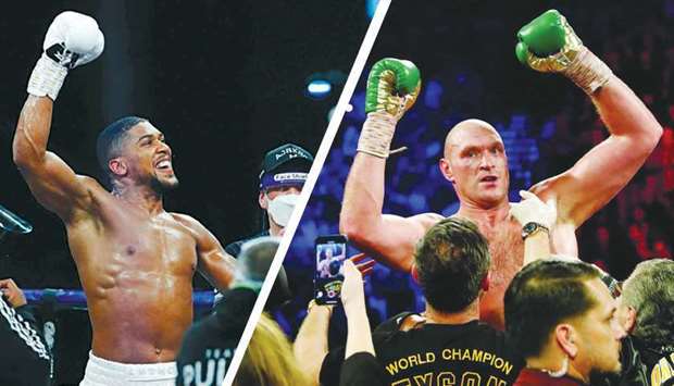 Britainu2019s Anthony Joshua (left), Britainu2019s Tyson Fury.
