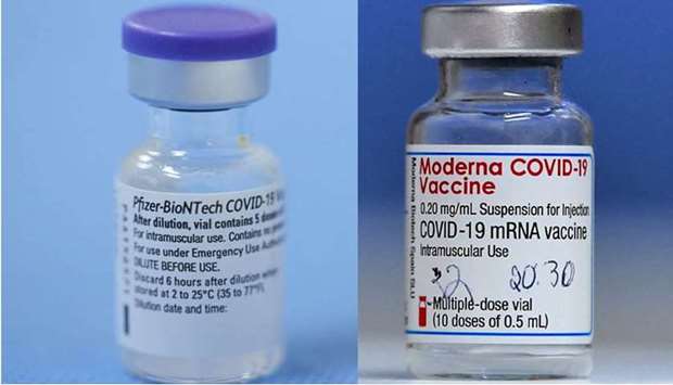 (Representative photo) Covid-19 vaccines of Pfizer-BioNTech and Moderna.