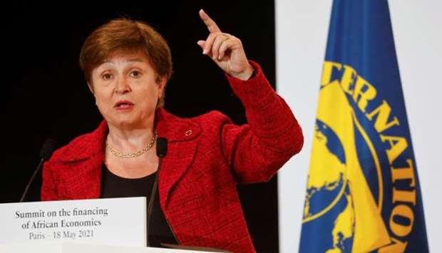 International Monetary Fund (IMF) Managing Director Kristalina Georgieva speaks during a joint news conference at the end of the Summit on the Financing of African Economies in Paris, France on May 18.