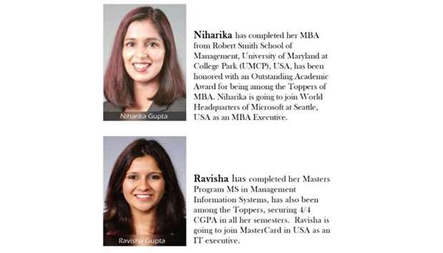 Two sisters and ex-students of Birla Public School (BPS) have gained significant success.