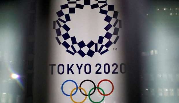 The logo of the Tokyo Olympic Games, at the Tokyo Metropolitan Government Office building in Tokyo, Japan, January 22, 2021. REUTERS