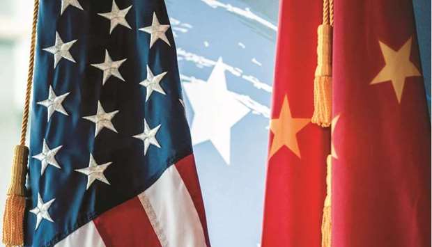 (Representative photo) Flags of USA and China.