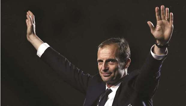 Italian coach Massimiliano Allegri led Juventus to four consecutive league and cup doubles with Italian Cup triumphs in 2015, 2016, 2017 and 2018. (AFP)