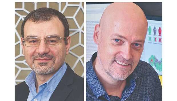 Prof Omar Albagha, left, and Dr Karsten Suhre