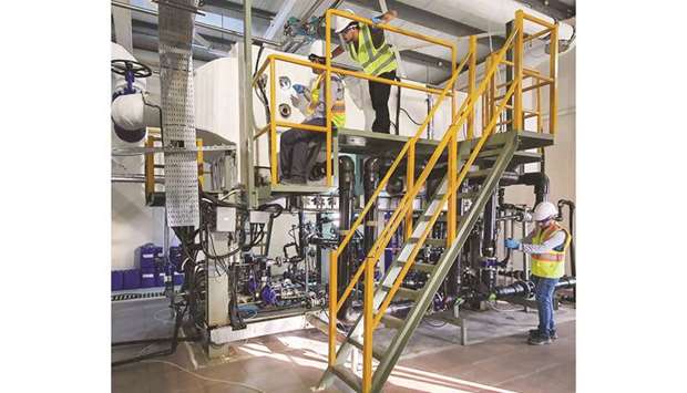 A view of the desalination pilot project plant