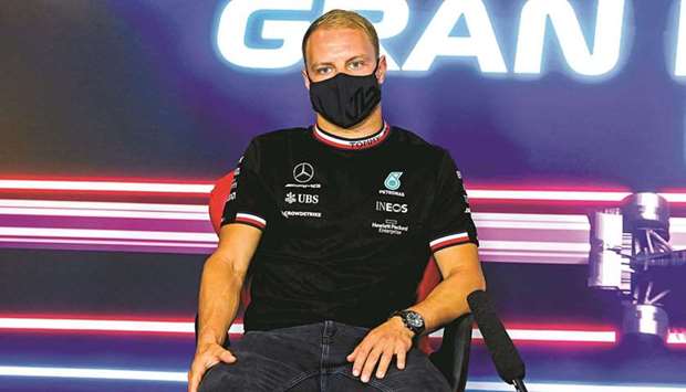 Mercedesu2019 Finnish driver Valtteri Bottas during a press conference in Montmelo, Barcelona, yesterday. (AFP)