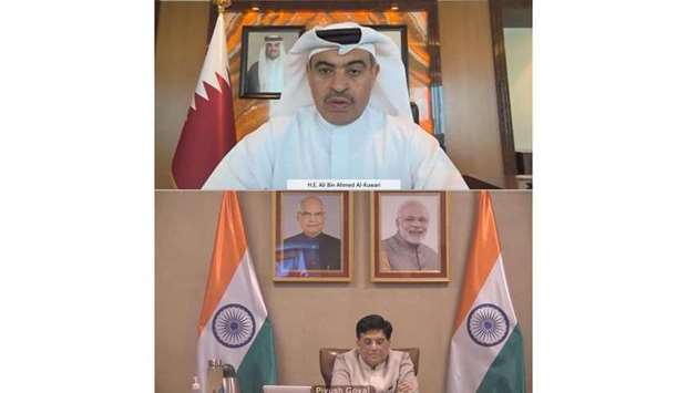 HE the Minister of Commerce and Industry Ali bin Ahmed al-Kuwari has met with Piyush Goyal, Indiau2019s Minister of Commerce and Industry, via video conferencing. India ranks as Qataru2019s third trade partner, the MoCI said on Thursday.