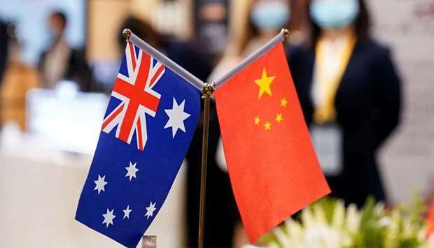 (File photo) Australian and Chinese flags. (Reuters)