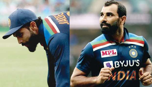 Indiau2019s Ravindra Jadeja and Mohamed Shami (right). (Reuters)