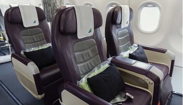 Business class seats aboard an Airbus SE A321 aircraft. Global airlines will be competing to win back the all-too-valuable business travellers as the pandemic-hit aviation industry looks to scale up operations this year.