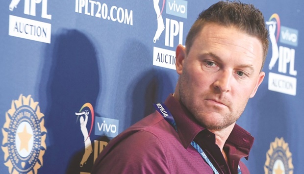 In this file photo taken on December 19, 2019 head coach of the Kolkata Knight Riders (KKR) Brendon McCullum looks on at a press conference for the Indian Premier League 2020 auction in Kolkata. Former New Zealand captain McCullum was named coach of Englandu2019s Test side yesterday, with a brief to shake the team out of its deep malaise. (AFP)