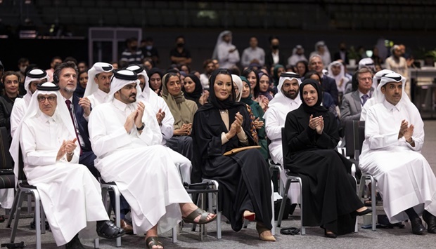 Qatar Foundation Chairperson Her Highness Sheikha Moza bint Nasser attends the first QF Alumni Reunion on Sunday with other dignitaries. PICTURES: AR Al-Baker.