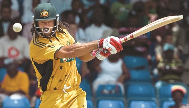Australiau2019s Andrew Symonds bats during their fourth one-day international against West Indies in Basseterre, St Kitts, on July 4, 2008. Symonds, who won two World Cup editions with Australia, died on Saturday night.