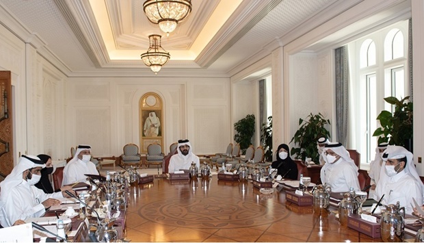 His Highness the Deputy Amir Sheikh Abdullah bin Hamad Al-Thani chairing the third meeting of the QU Board of Trustees