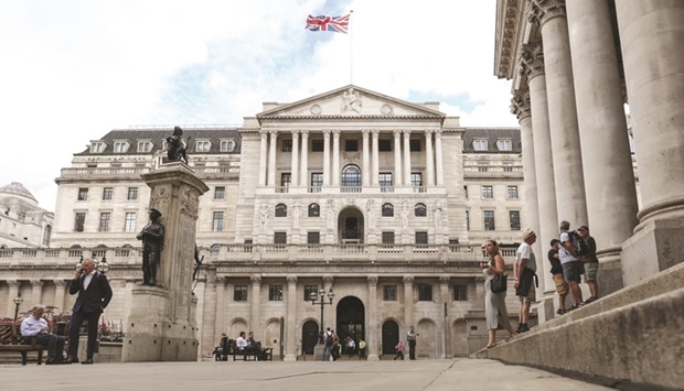 The Bank of England building in the City of London. The UK is fast becoming the epicentre of the global stagflation crisis, as the BoEu2019s policy-tightening campaign and the soaring cost of living put the worldu2019s fifth-biggest economy on the verge of recession.