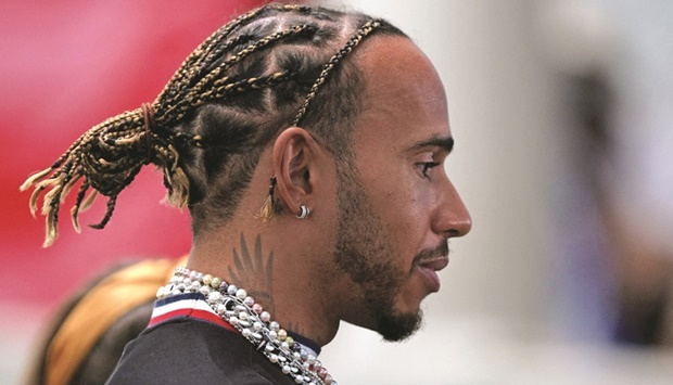 Mercedesu2019 Lewis Hamilton before practice at the Miami International Autodrome in Florida on  May 6, 2022. (Reuters)
