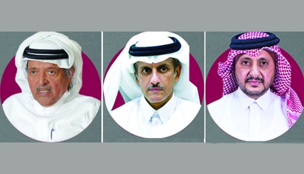 From left: HE Sheikh Faisal bin Qassim al-Thani, HE Sheikh Dr Khalid bin Thani al-Thani, HE Sheikh Khalifa bin Jassim bin Mohamed al-Thani