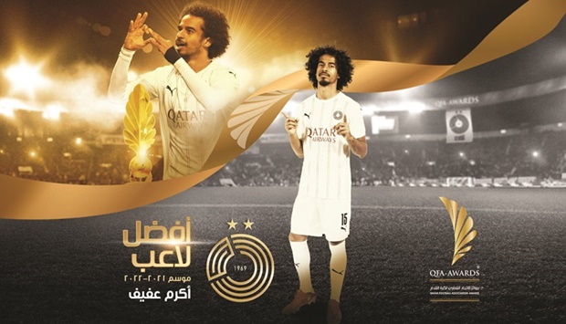 Al Saddu2019s Akram Afif has won the Qatar Football Associationu2019s (QFA) best player award for the third 