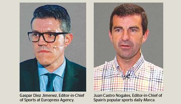 Gaspar Diez Jimenez, Editor-in-Chief of Sports at Europress Agency.; Juan Castro Nogales, Editor-in-