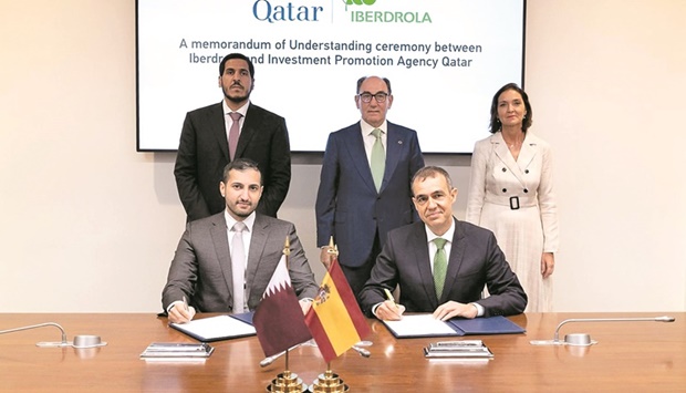In the presence of HE the Minister of Commerce and Industry and Chairman of IPA Qatar, Sheikh Mohamed bin Hamad bin Qassim al-Thani, and Jose Ignacio S Galan, chairman and CEO, Iberdrola Group, the MoU was signed by Sheikh Ali Alwaleed al-Thani, CEO, IPA Qatar and Santiago Banales Lopez, managing director, Iberdrola Innovation Middle East.