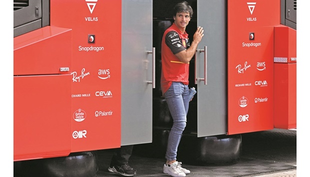 Ferrari Spanish driver Carlos Sainz Jr leaves his teamu2019s motorhome at the Circuit de Catalunya in Montmelo on the outskirts of Barcelona. (AFP)