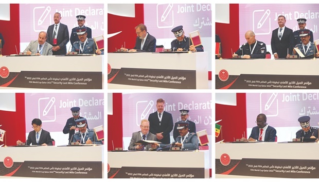 The first day of the FIFA World Cup Qatar 2022 Security Last Mile Conference witnessed the signing of the joint declaration on the International Police Co-operation Centre between Qatar and a number of countries and relevant organisations participating in the conference with the aim of exchanging information.