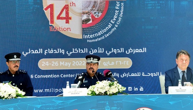 Milipol Qatar chairman Major-General Nasser bin Fahd al-Thani told the press conference that all arrangements have been completed for Milipol 2022. PICTURES: Shaji Kayamkulam