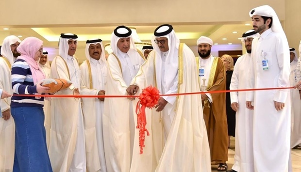 HE Minister of State for Foreign Affairs Sultan bin Saad Al Muraikhi inaugurating the the exhibition Tuesday. PICTURE: Shaji Kayamkulam.