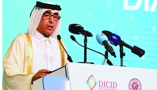 DICID chairperson Dr Ibrahim bin Saleh Al Nuaimi addressing the opening session Tuesday. PICTURE: Shaji Kayamkulam.