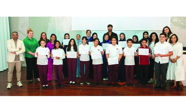 The students were awarded certificates of recognition at a special event.