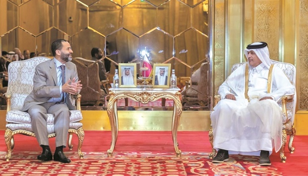 HE Speaker of the Shura Council Hassan bin Abdullah al-Ghanim met on Sunday with the visiting delegation of members of the League of Parliamentarians for Al-Quds, headed by President of the League Hamid ben Abdullah al-Ahmar.