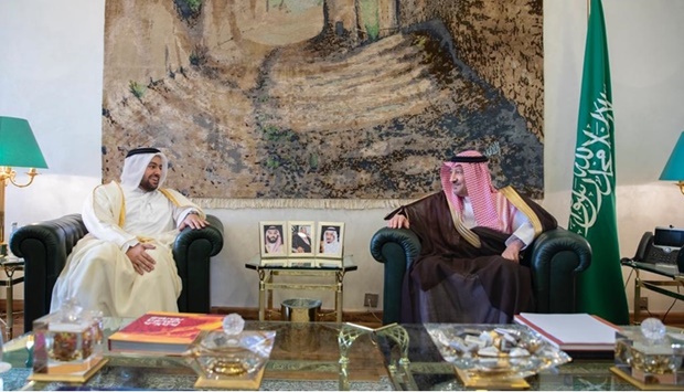 HE the Assistant Foreign Minister for Regional Affairs Dr. Mohammed bin Abdulaziz bin Saleh Al Khulaifi mests in Riyadh with the Deputy Minister of Foreign Affairs of the Kingdom of Saudi Arabia Eng. Waleed bin Abdulkarim Al Khuraiji.
