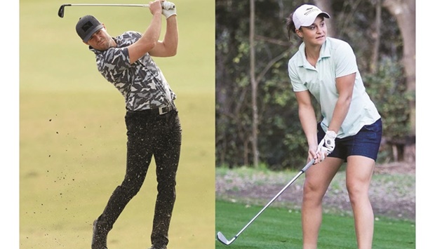 Former South African batsman AB de Villiers (left) and retired tennis World No 1 Ashleigh Barty will team up in the inaugural Icons Series golf event in Jersey City from June 30 to July 1.