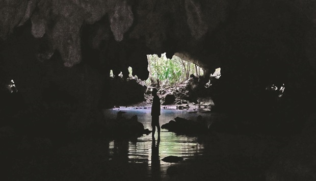 Spanish speleologist and diver Vicente Fito explores the cave system known as Garra de Jaguar (Jaguaru2019s Claw), near the construction site of Section 5 South of the Mayan Train in the jungle in Playa del Carmen, Quintana Roo State, Mexico.