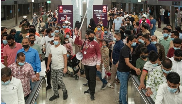 The public used the Metro and Tram services in large numbers during the Eid break to get to malls, parks and other leisure destinations covered by the networks.
