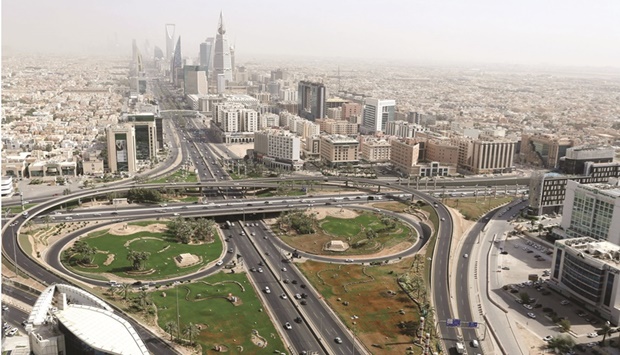 A general view in Riyadh. New order growth in the Saudi non-oil private sector slipped to a three-month low in April as companies sharply raised selling charges to pass on higher input costs, according to a survey of purchasing managers published by S&P Global on Monday.