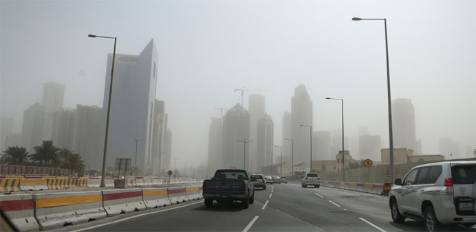 Dusty conditions in Doha. PICTURE: Jayaram