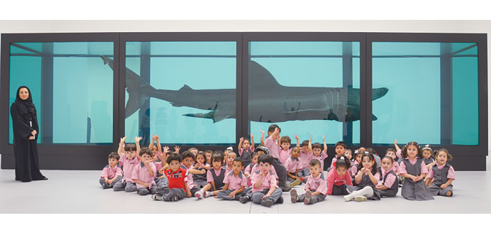 Education has been a core part of Damien Hirst Relics at Al Riwaq, his first and largest exhibition in the Middle East, with more than 1,500 students 