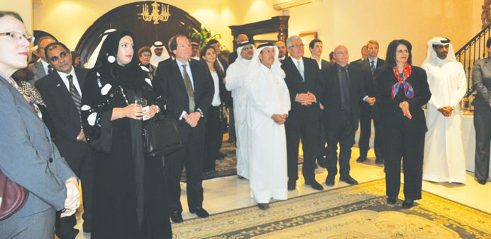 US ambassador Ziadeh and invited guests watching the live telecast of US President Barack Obamau2019s inauguration.