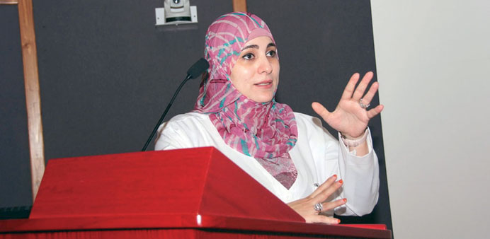 Dr Othman explains a point during a lecture.