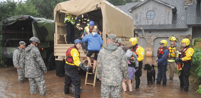 Colorado National Guardsmen respond to floods in Boulder County.