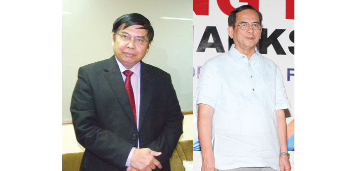 Philippine ambassador Relacion and Labor attache De Jesus.