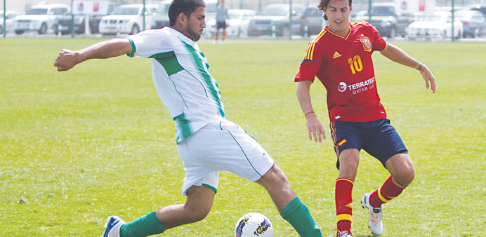 Players in action during the Qatar Nations Cup matches at the Al Wakrah Sports Club on Saturday.
