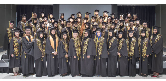 VCUQatar graduates at the 2015 Commencement Ceremony.
