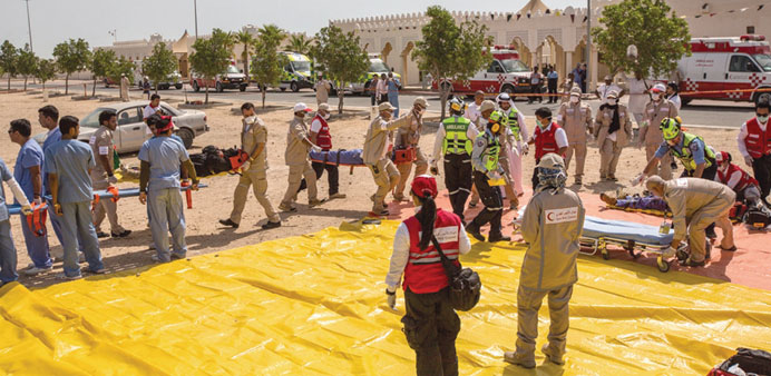Part of an exercise that was carried out during the closing ceremony of the camp.