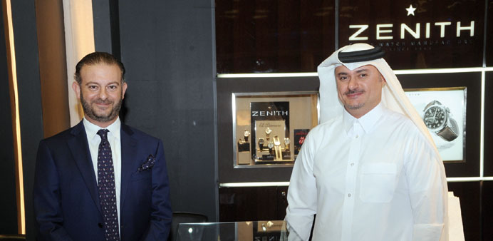 Nabil A R Abou Issa, right, at the launch of the Zenith watch. PICTURE: Shemeer Rasheed